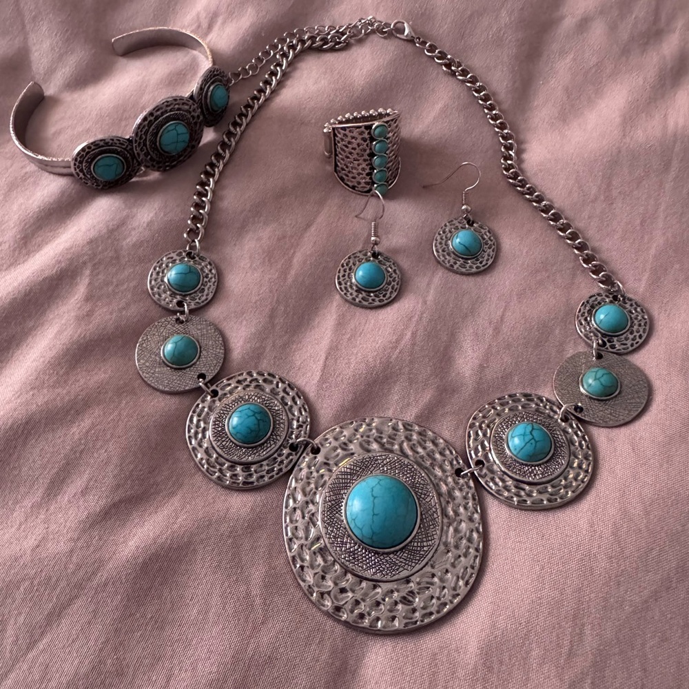 Turquoise and Silver Jewelry Set